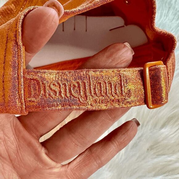 Disneyland Baseball Cap Adults Peach Punch Orange Sequin OS Hat NWT - Picture 2 of 6